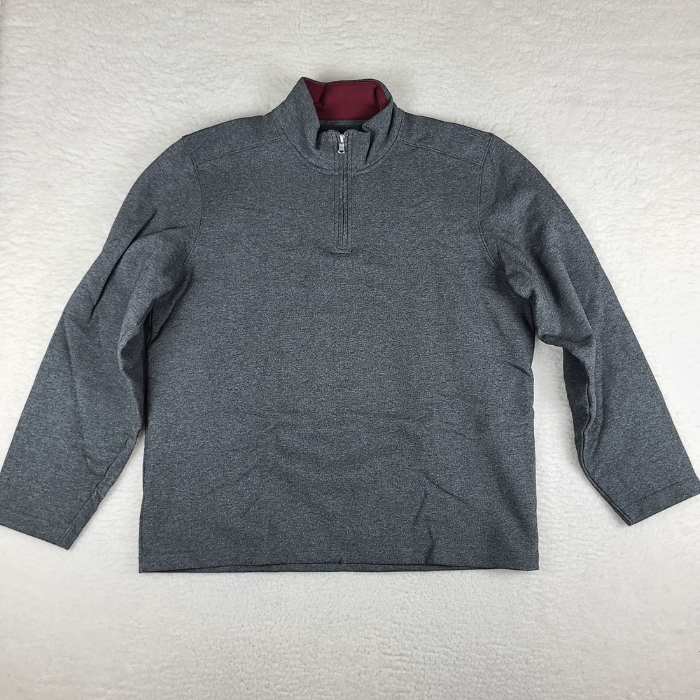 BONOBOS Sweater Mens XL Dark Gray Charcoal Quarter Zip Sweatshirt‎